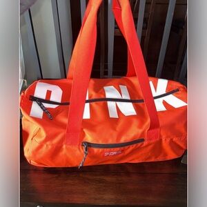 PINK Victoria's Secret Bold Coral Orange Duffel Bag